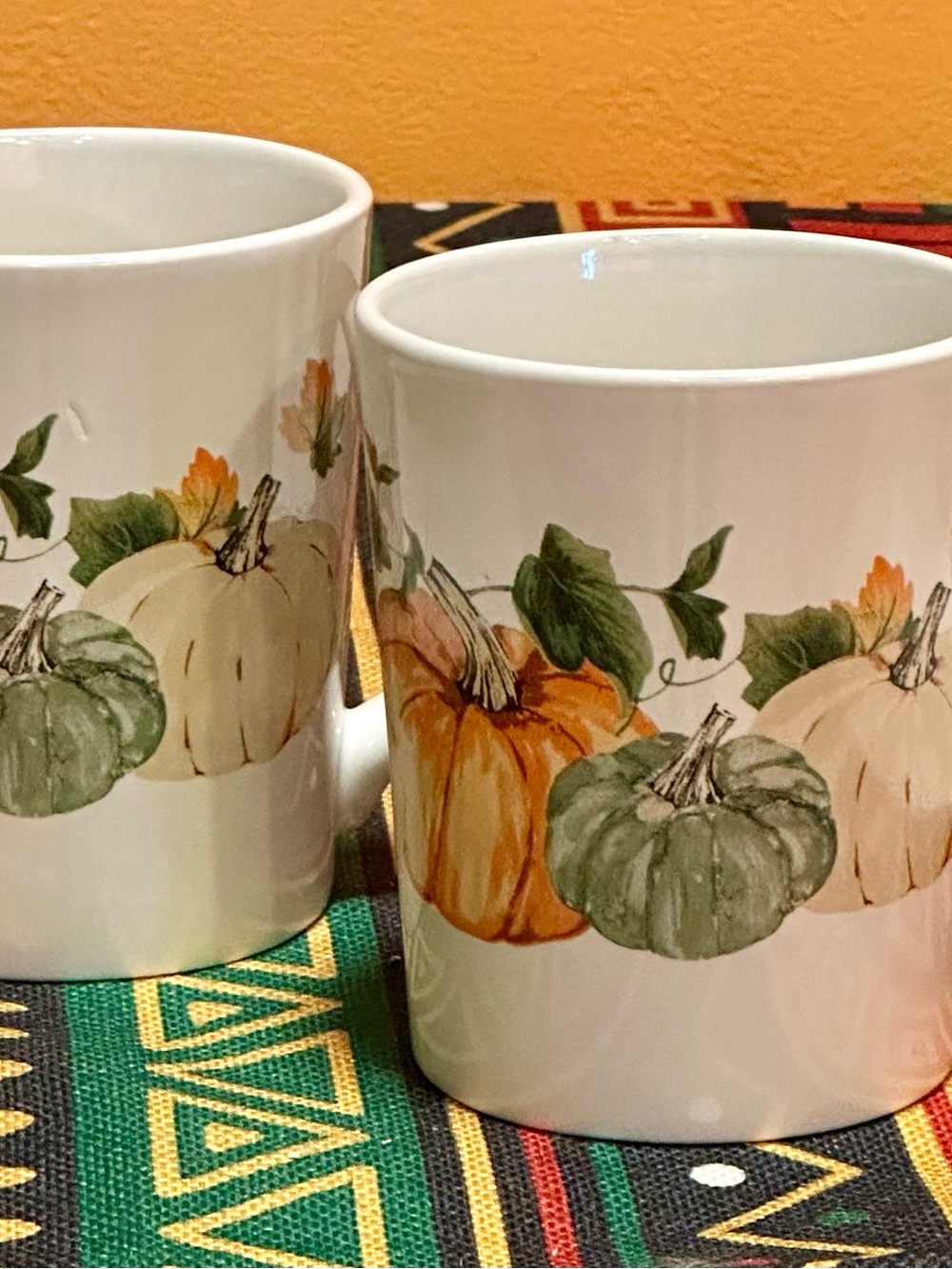 Cottagecore Pumpkin Patch Ceramic Mugs 🍁 Royal Norfolk Set